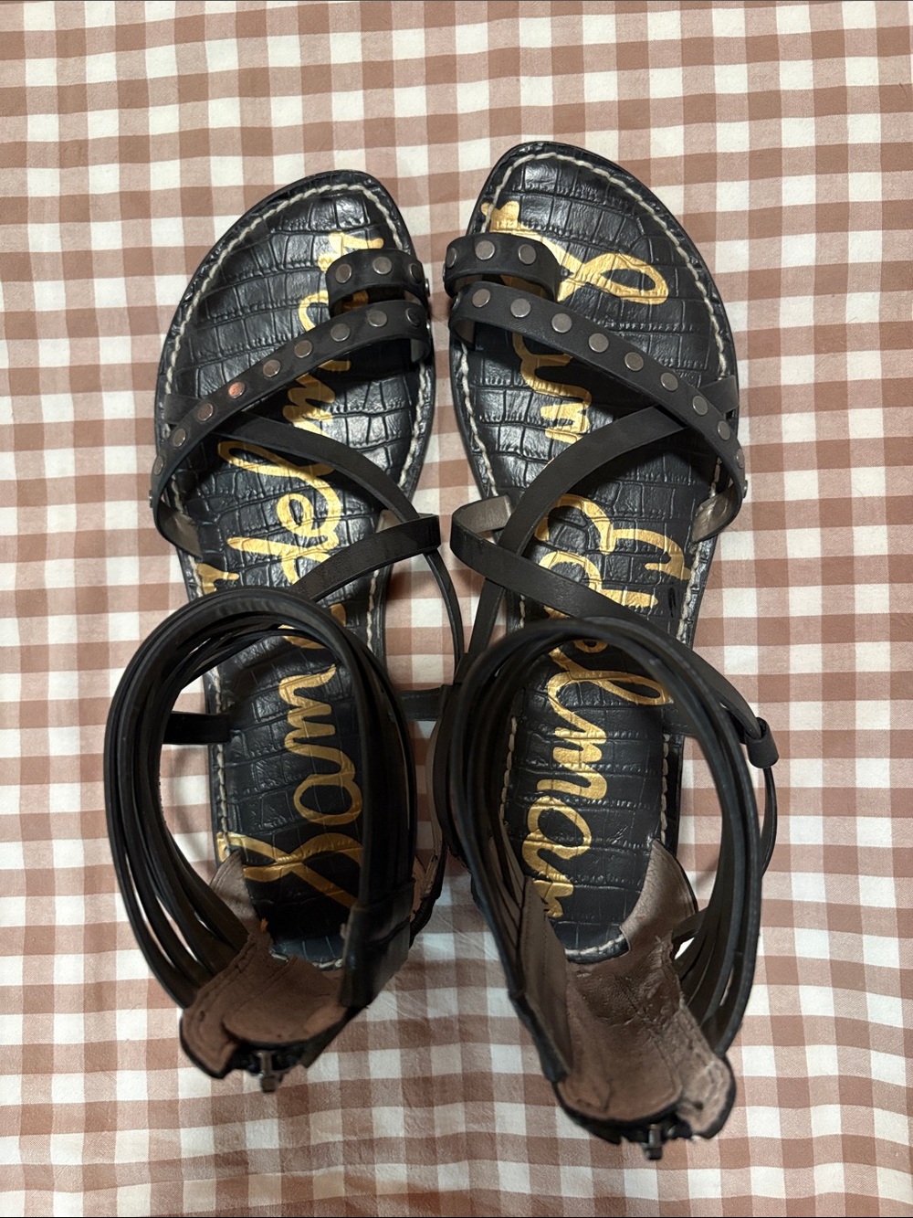 Sam Edelman Black Studded Strappy Sandals